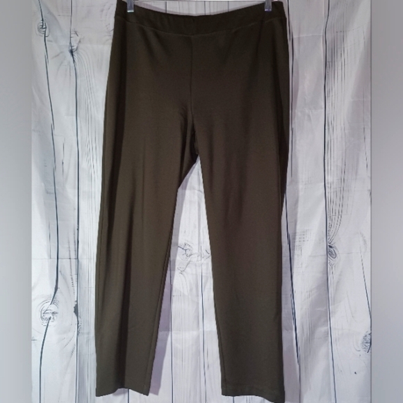 Eileen Fisher Dark Green pull-on pants - Picture 1 of 10
